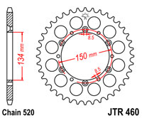 JT JTR 460 задняя (алюминий) ― Motocross.UA