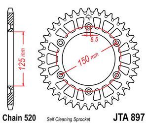 Звезда задняя КТМ JT JTA897.48 ― Motocross.UA