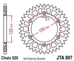 Звезда задняя КТМ JT JTA897.38 ― Motocross.UA