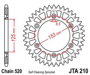 JT JTА 210 задняя (алюминий) ― Motocross.UA