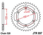 Звезда задняя КТМ JT JTA897.45