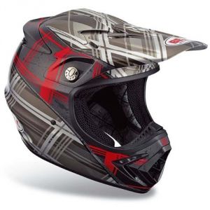 Bell Moto-8 Plaid Black-Red  (2017816-S) ― Motocross.UA